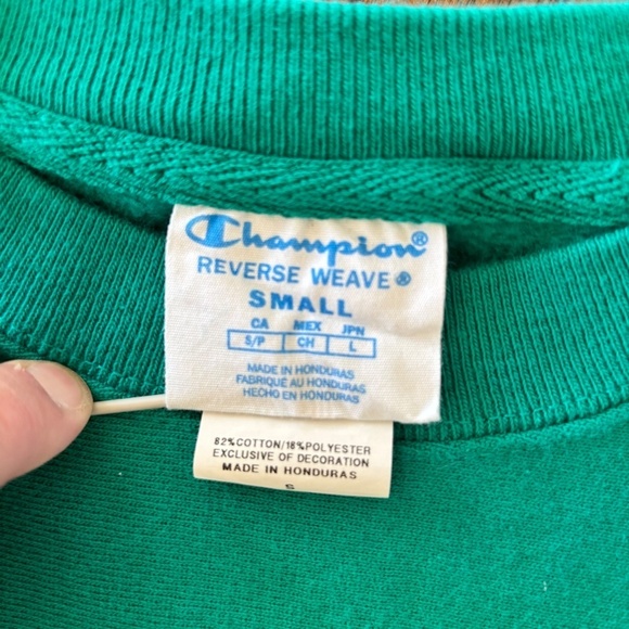 Champion reverse weave green crew neck sweatshirt size small - Picture 10 of 14